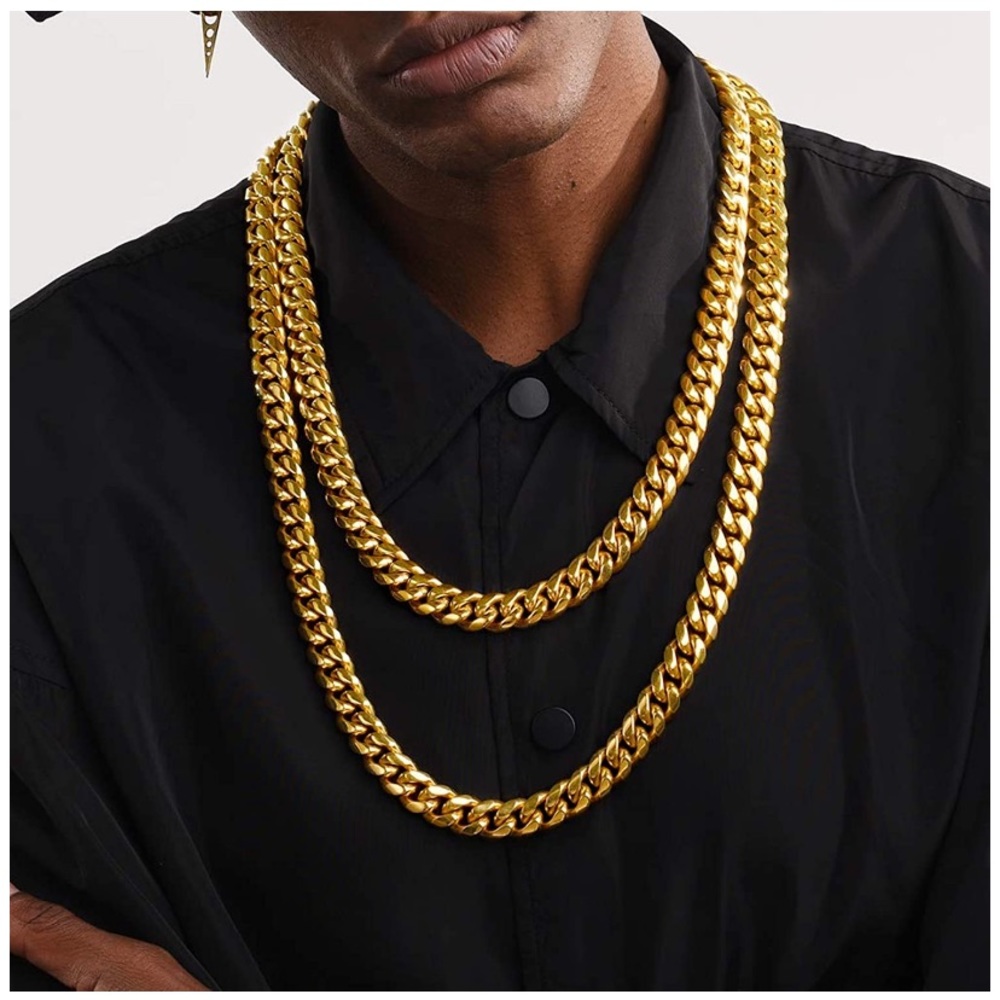 ChainsPro Men Chunky Miami Cuban Chain Necklace